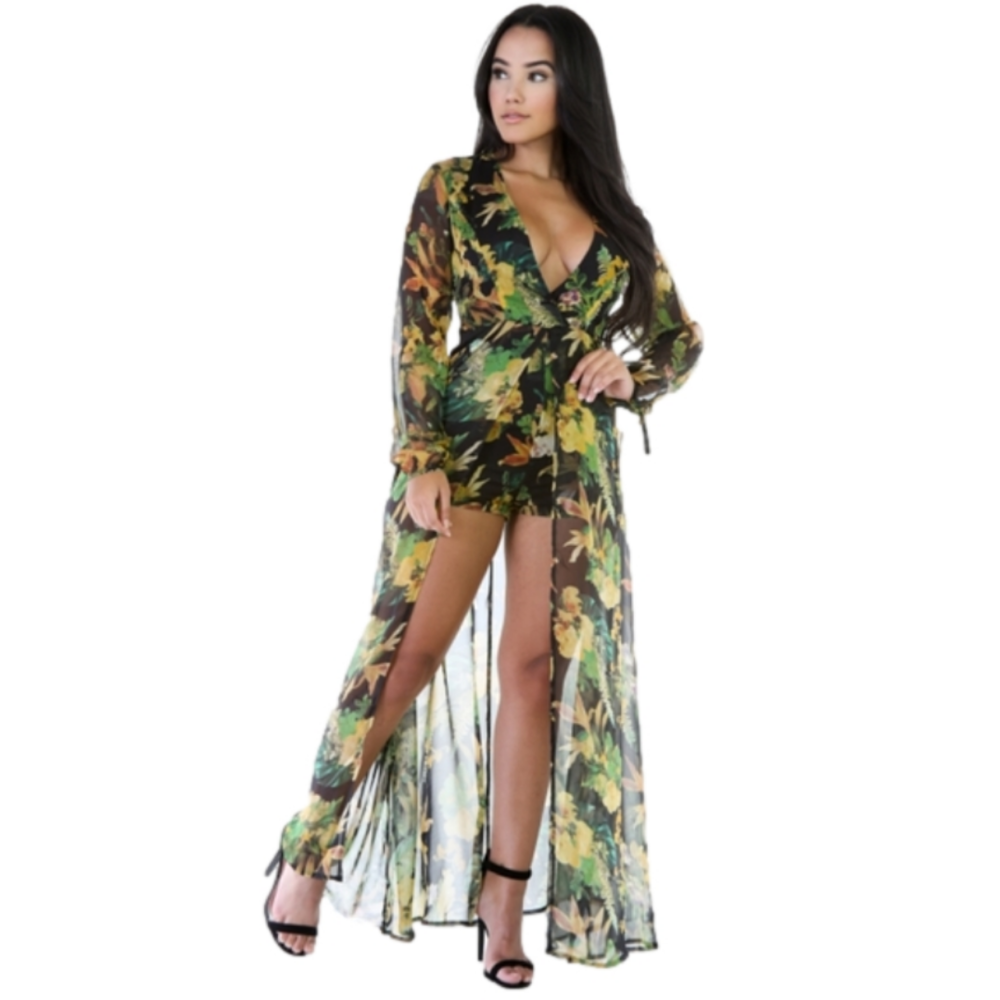 Exotic Maxi Romper Size Large NWOT